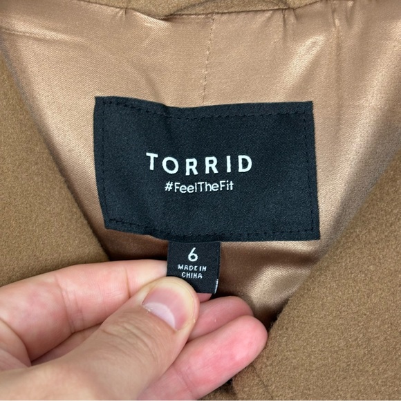 Torrid Softest Coat Double Breasted Peacoat Camel Color Size 6X NWOT - Picture 14 of 16